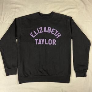 Official Elizabeth Taylor Black Unisex Sweatshirt Name in Violet New Size Medium